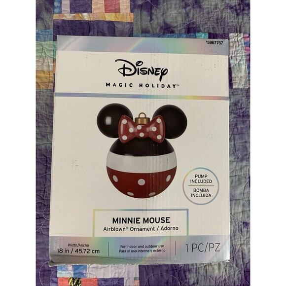 Disney Magic Holiday Minnie Mouse 18” Airblown Inflatable...